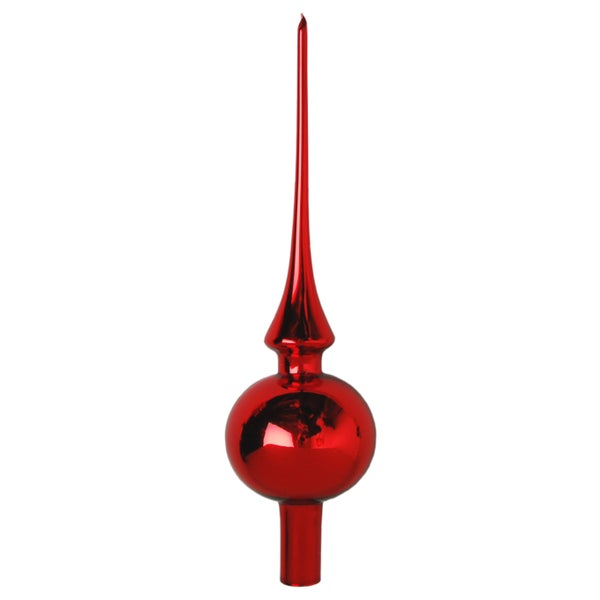 Glasbaumspitze, rot glanz, 27cm, 1 Stck., Weihnachtsbaumkugeln, Christbaumschmuck, Weihnachtsbaumanhänger