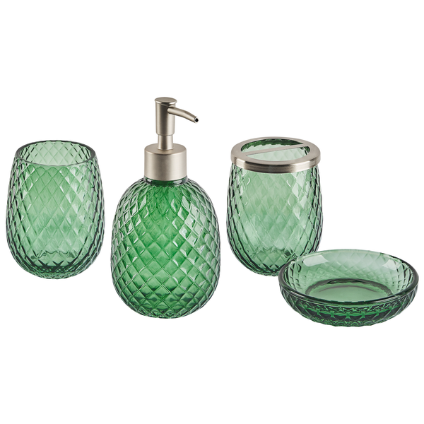 Badaccessoires Set 4-teilig CANOA Glas Grün