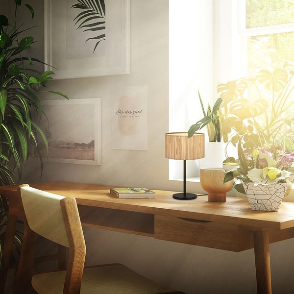 FULFILMENT ONLY table lamp, black / nature, 1xE27/max. 10W excl.