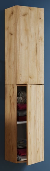Holz Badmöbel Bad Hochschrank Badschrank Lendas