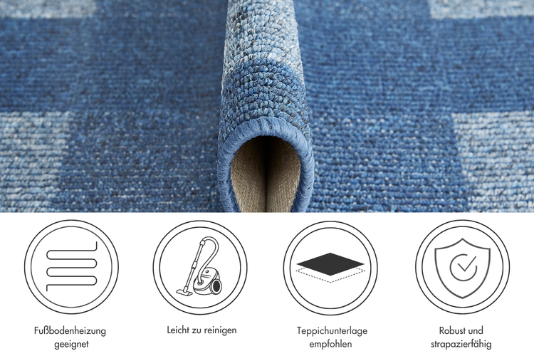 Bettumrandung Avallon 2 x 67 x 120 cm und 1 x 67 x 200 cm in Blau