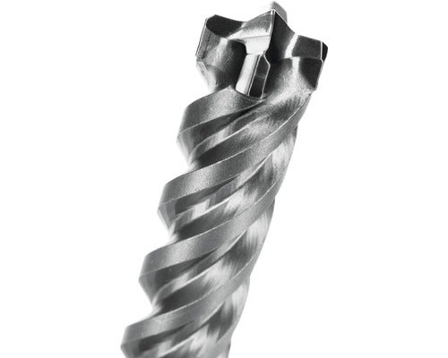 Nahaufnahme eines Betonbohrers mit Wendel