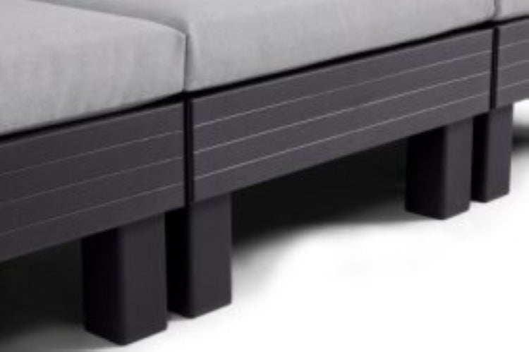 Keter Elements Loungebank + Balkonset - 5 bis 6 Personen - Graphit