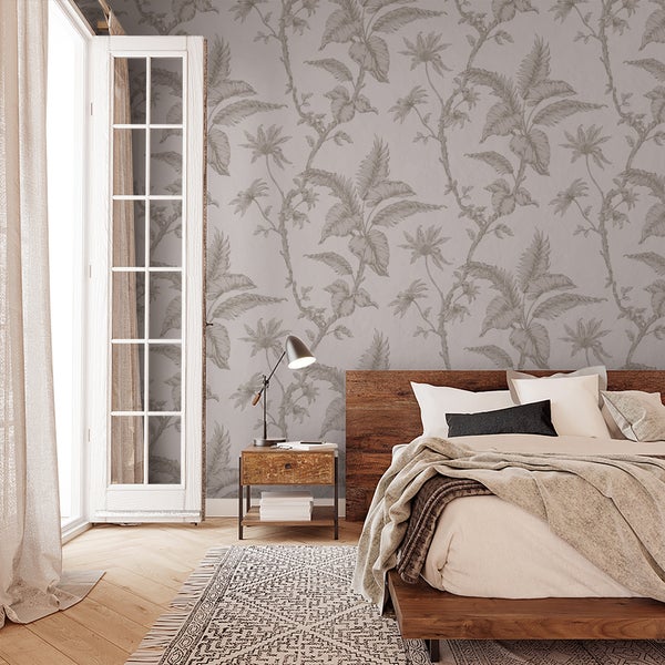Tapete Beige Floral Natur für Wohnzimmer Schlafzimmer Küche MADE IN GERMANY 10,05 x 0,53m