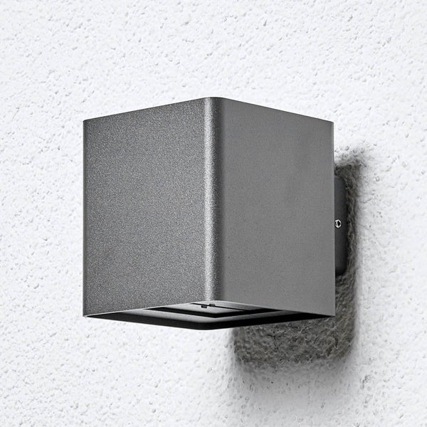 Lucande LED Wandleuchte außen Aaron (spritzwassergeschützt (Modern) in Schwarz aus Aluminium (1 flammig, ) - Außenwandleuchten Wandlampe Led Außenlampe Outdoor für Außenwand/Hauswand