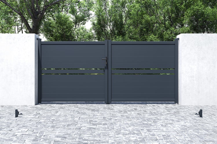 Flügeltor 3,5 m CIMONE H.160 graues Aluminium