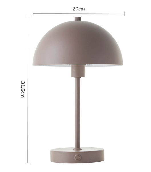 mokebo LED Tischlampe kabellos, Akku Tischleuchte dimmbar und aufladbar 'Der Leuchtturm' in Taupe