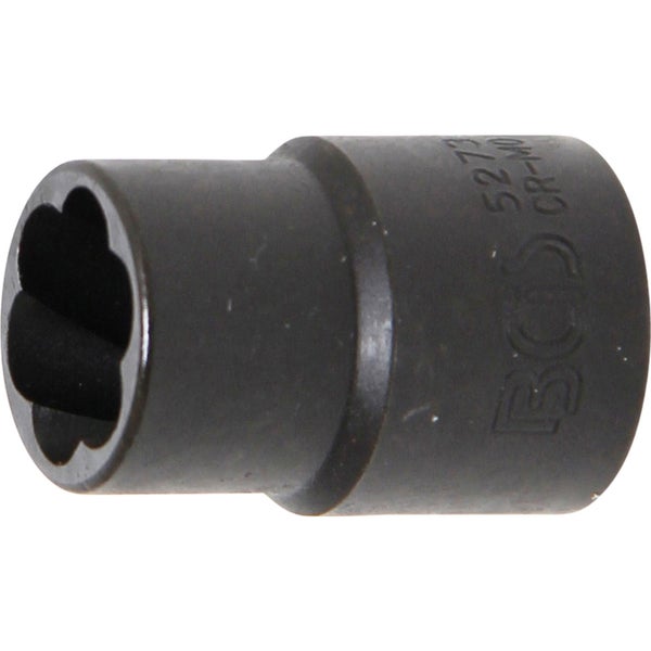 BGS Spiral-Profil-Steckschlüssel-Einsatz / Schraubenausdreher Antrieb Innenvierkant 10 mm (3/8) SW 13 mm - 5273