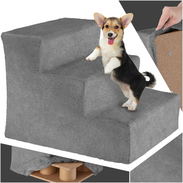 Haustiertreppe tectake Paw Path für Hunde und Katzen pflegeleicht, 37 x 45 x 34,5 cm