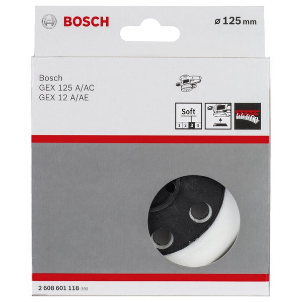 Bosch Schleifteller weich, 125 mm, für GEX 12 A, GEX 12 AE, GEX 125 A, GEX 125 AC - 2608601118