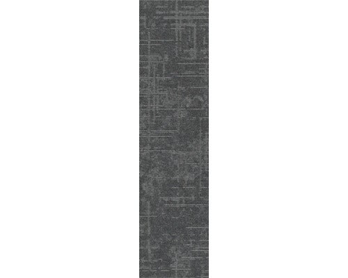 Rechteckige Teppichdiele mit abstraktem Linienmuster und Gitterstruktur aus textilem Material für Bodenbeläge.