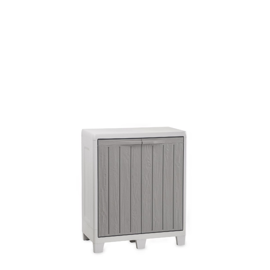 Toomax Florida XL Lagerschrank Niedrig Grau - Robuster Aufbewahrungsschrank für Garten und Terrasse