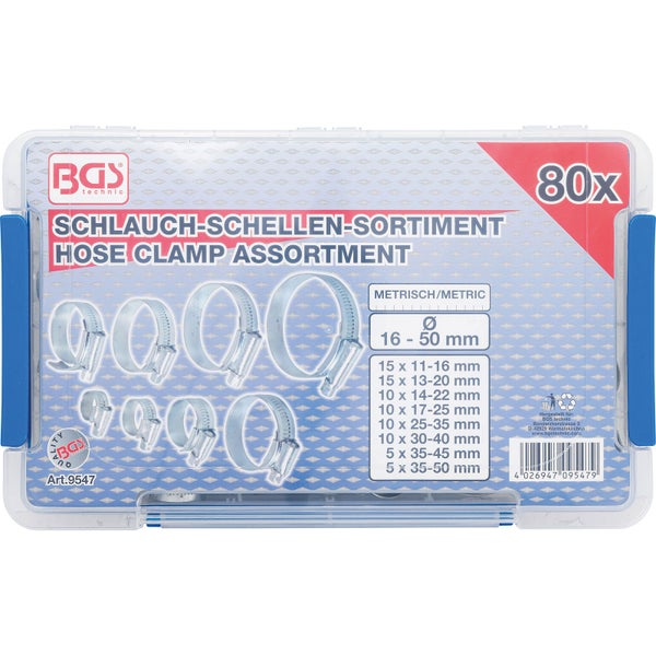 BGS Schlauch-Schellen Sortiment 80tlg. - 9547
