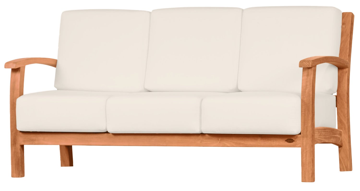 Teak Loungesofa Loungebank 3-Sitzer Massivholz inkl. Sitzkissen premium
