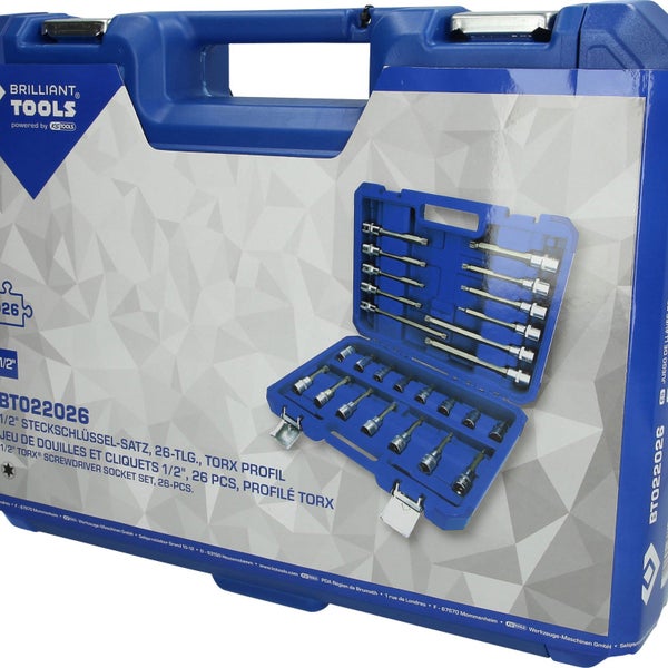 BRILLIANT TOOLS 1/2 Bit-Stecknuss-Satz 26tlg. Vielzahn-Profil XZN - BT022026