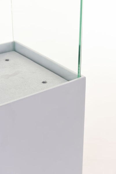 VIVANNO Windlicht CANDELA 100x25x25 cm Alu-Verbund Weiß matt