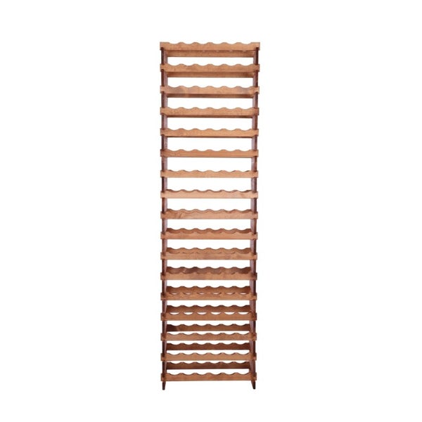 Weinregal VINOTECA FLEX PRO HxBxT 233x65x28cm 102 Flaschen auf 17 Ebenen Massives Kiefernholz Braun geölt