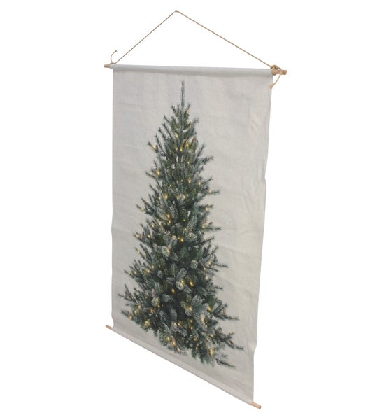 Wandbild mit Weihnachtsbaum-Motiv und Aufhängevorrichtung