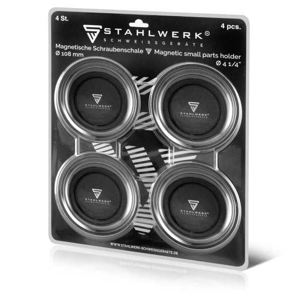 STAHLWERK Magnetische Schraubenschale, 4er-Pack, Durchmesser 108 Millimeter