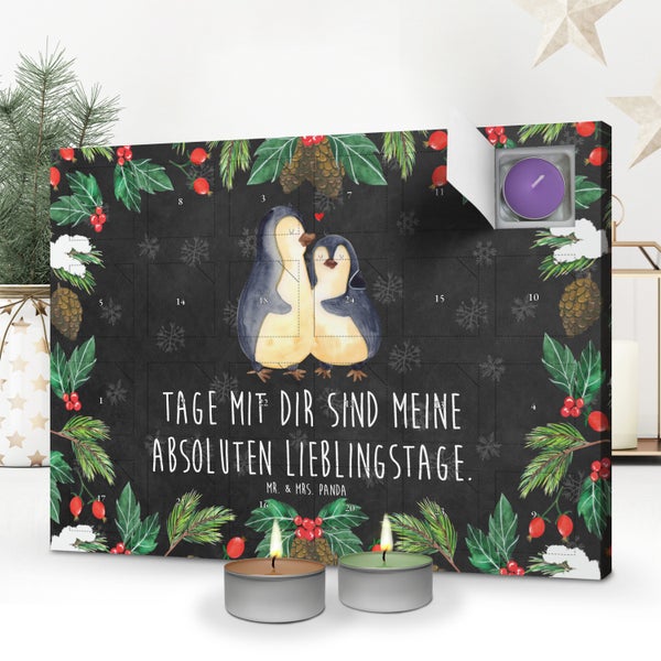 Mr. & Mrs. Panda Duftkerzen Adventskalender Pinguin umarmen - Schwarz