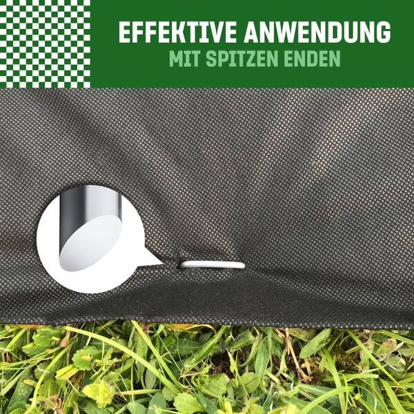GardenGloss Anti-Rost Erdanker aus Stahl (250 Stück) - Stabile Heringe / Bodenanker für Unkrautvlies, Gartenvlies, Zaun & Camping - Metallheringe 150 MM Lang, 25 MM Breit, Ø 3 MM
