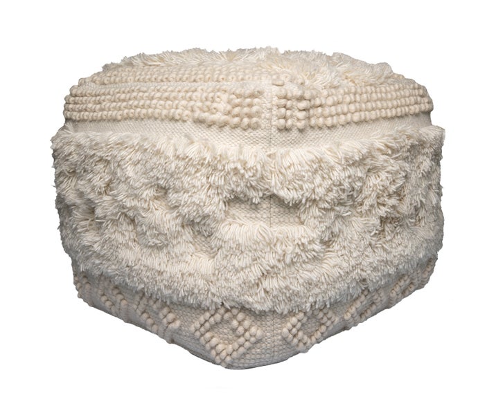 Pouf Hocker handgefertigt Natural Quadrat 50 cm