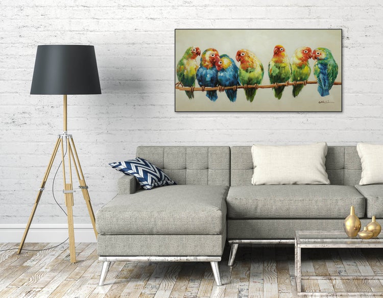 Handgemaltes Gemälde Acrylfarbe 120x60cm Bunt