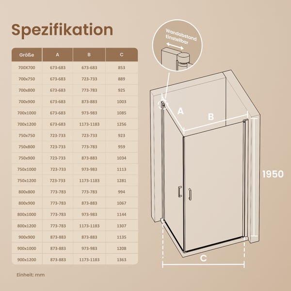 EMKE Badewannenaufsatz 90 x 140 cm, Duschwand für Badewanne, 6 mm ESG-Sicherheitsglas mit Nano-Beschichtung, Schwenktür mit Hebe-Senk-Funktion, Chrom