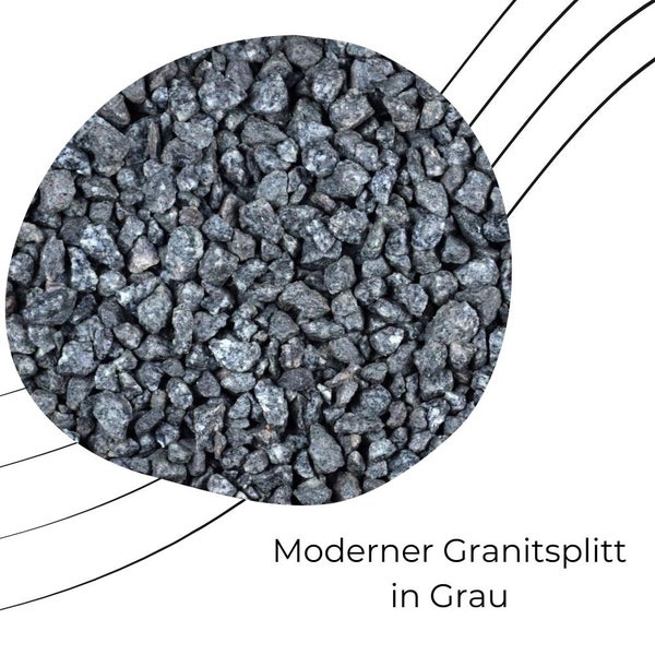 Kieselsteine Garten Zierkies Granit 5-8 mm 25 kg Grau Aquarium Kies Granitkies Weg Steinteppich Zierstein Splitt