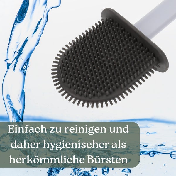 Toilettenbürste mit Silikonborsten für einfache Reinigung