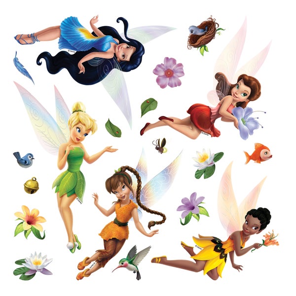 Disney Wandtattoo Feen Grün, Blau und Orange - 30 x 30 cm - 600225