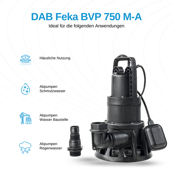 DAB Feka BVP 750 M-A Schmutzwasserpumpe mit Zubehör