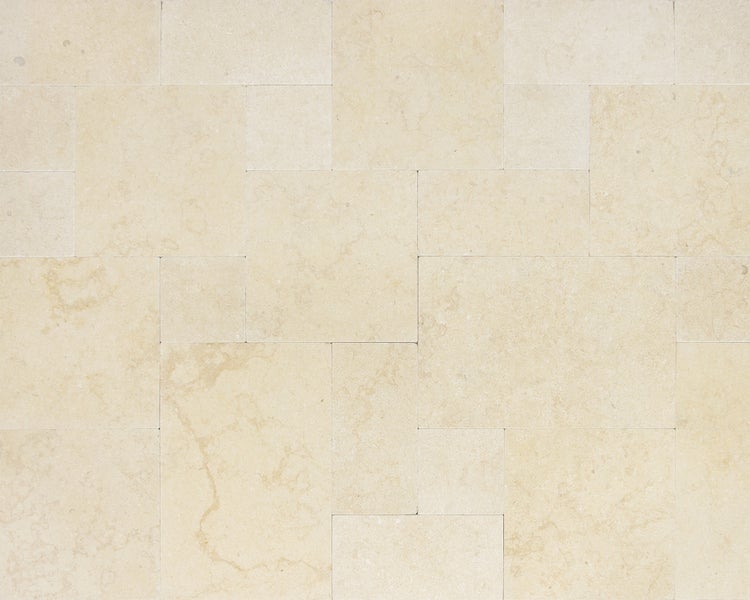 Wohnrausch Kalkstein Fliesen CLEOPATRA GOLD Römischer Verband 1,2 cm, getrommelt, gelb, beige