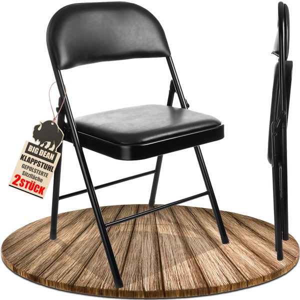 Big Dean Klappstuhl Set mit gepolsterter Sitzfläche, 2 Stück
