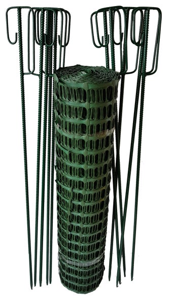 UvV Profi Fangzaun Set 50m 7,5kg +10 Halter Baustellen Absperrzaun Farbe: / Grün-Grün