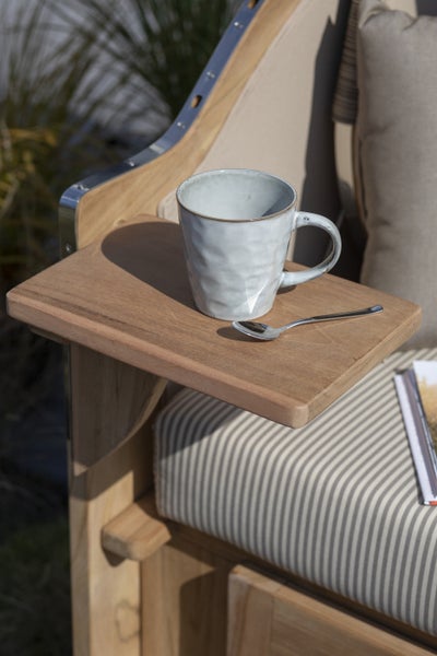 Strandkorb Rantum Grande Teak PE grey Dessin 582