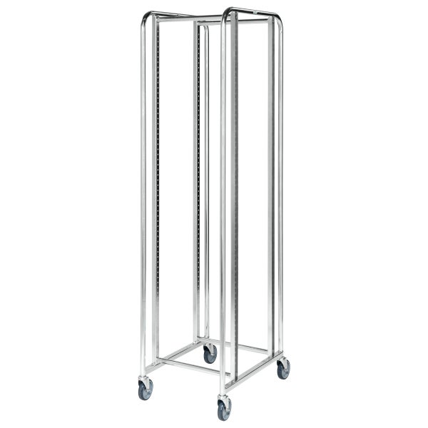 Verchromter Transportwagen mit Rollen für den einfachen Transport