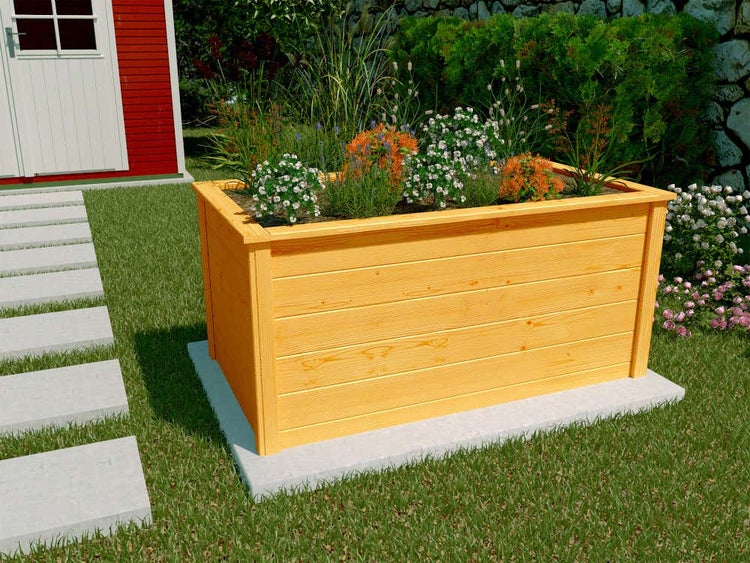 weka Pflanzkasten Hochbeet aus Holz, 133 x 72 , 19 mm natur, Steck-/Schraubsystem