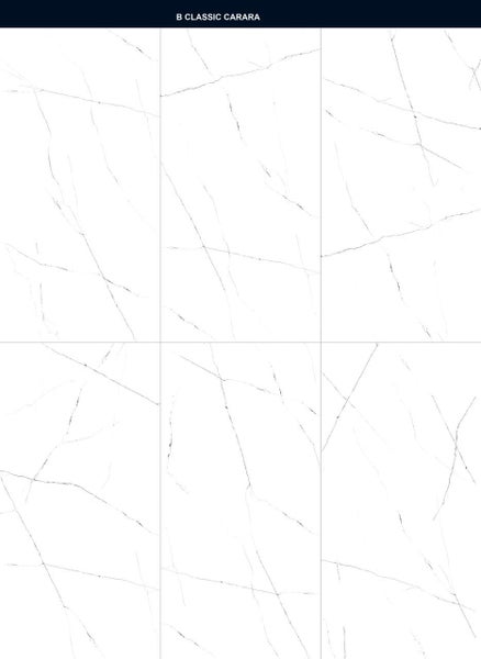 Feinsteinzeug Wand- und Bodenfliese 60 cm x 120 cm - Classic carrara white