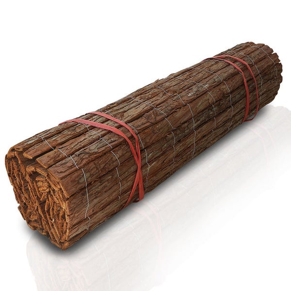 FLOORDIREKT Baumrindenmatte - Dekorativer Sichtschutz für Balkon und Garten aus Baumrindenstreifen - 100 x 300 cm