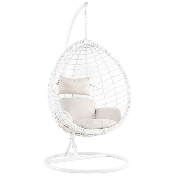 Hängesessel mit Gestell FANO Polyrattan Weiß