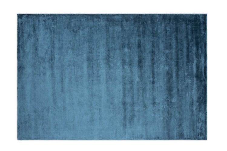 Indra Teppich 300x200 cm Viskose blau. 201 X 301 X 1 cm