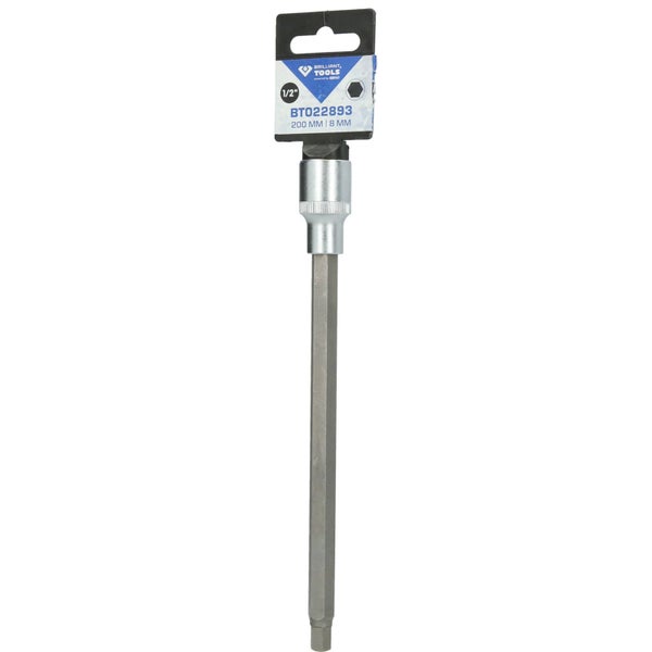 BRILLIANT TOOLS 1/2 Innensechskant Bit-Stecknuss 200 mm lang 8 mm - BT022893