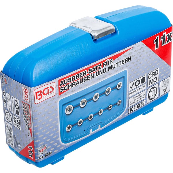 BGS Ausdreh-Satz für Schrauben und Muttern im blauen Koffer