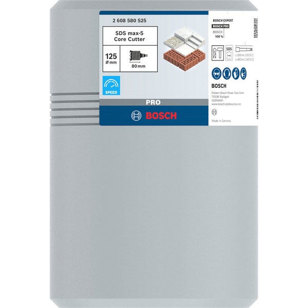 Bosch SDS max-5 Kernbohrer mit 125 Millimeter Durchmesser in Verpackung