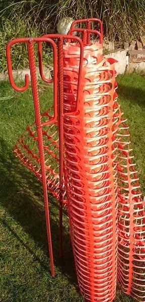 Absperrzaun Set 4 Absperrhalter + 10m Fangzaun orange 150g m²