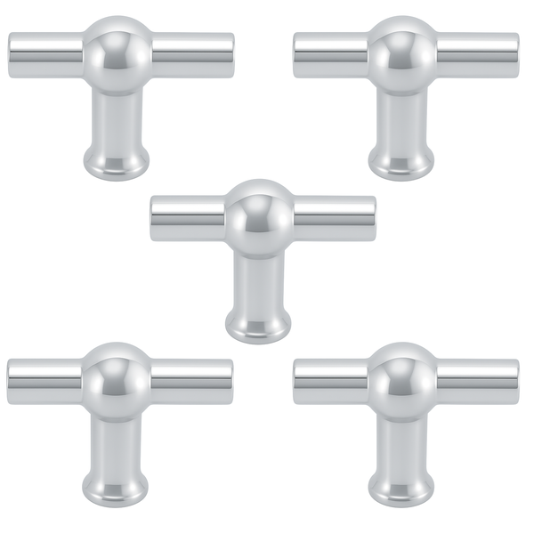 Fünf Möbelgriffe aus Metall