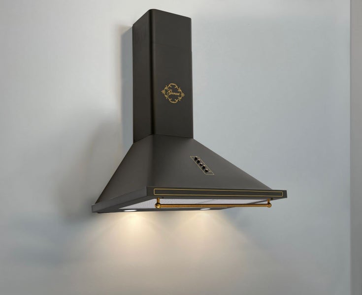 Wandhaube Gurari im Retro Design mit Dekor und Relingstange
