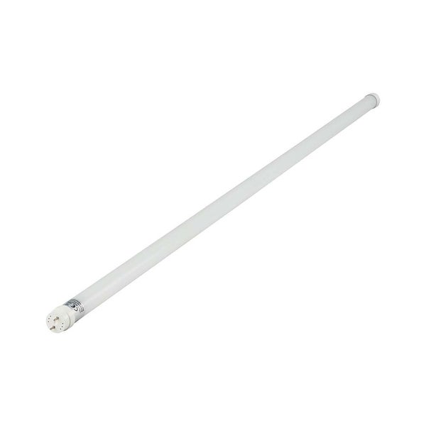 LED-Röhre mit G13-Sockel und mattierter weißer Oberfläche.