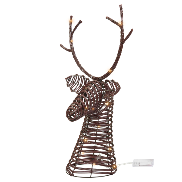 Dekorativer Hirsch aus Rattan mit Beleuchtung für eine festliche Atmosphäre